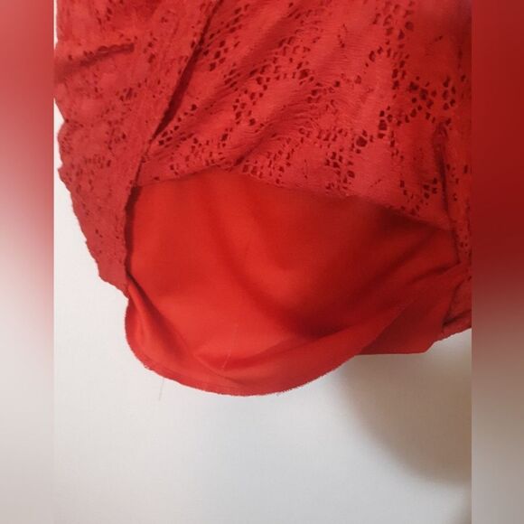 Dots red lace sleeveless dress - Picture 3 of 5